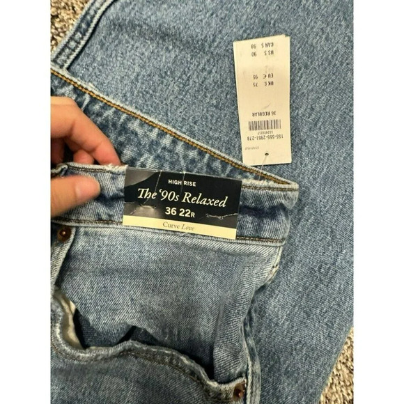 NWT abercrombie and fitch the 90’s relaxed jean high rise SZ 36/22 - Picture 4 of 5